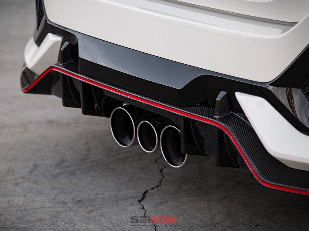 Seibon OEM-Style Carbon Fiber Rear Lip 2017+ Honda Civic Type R