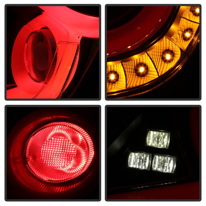Spyder Light Bar LED Tail Lights 2016+ Honda Civic Sedan - Black Smoke