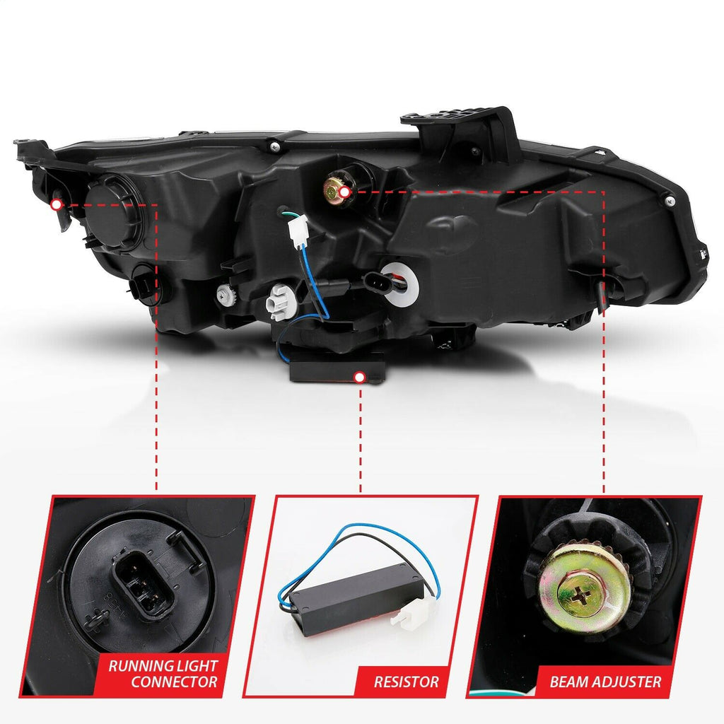 ANZO LED Projector Headlights w/ Sequential Turn Signal 2016-17 Honda Civic Sedan
